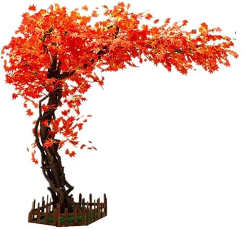 SLOFL Kunstbaum Künstliche 4,9 Fuß künstlicher Baum, künstlicher roter Ahornbaum mit echtem Holzstamm, Simulationsbaum for Party, Restaurant, Einkaufszentrum, künstliche Pflanze Kunstpflanze