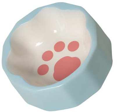 Kisangel Ceramic Pet Bowl Tilted Slow Feeder Cat Dog Food Water Bowl Small Elegant Design