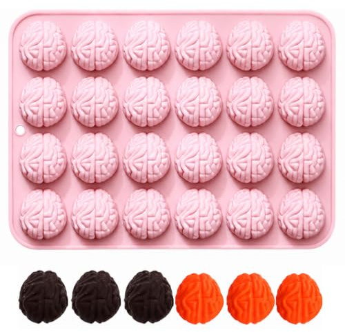 PTaizjjz 1 moule en silicone en forme de cerveau pour Halloween, chocolat, bonbons, gelée
