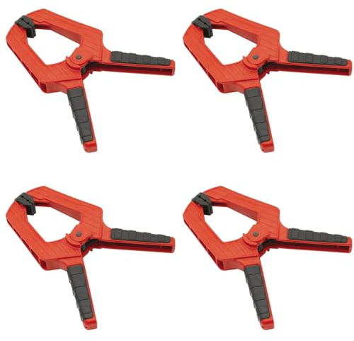 Federklemme Multifunktion Set 4 Stück 75mm Federzwingen Klemmzwingen | Hohe Spannweite & extreme Spannkraft | Ergonomische gummierte Griffe | Robuste Leimzwingen für Holz, Werkstatt & DIY