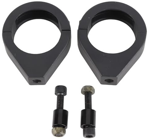 Pinces de Clignotant de Pince de Fourche de Moto, Support de Montage de Pince de Fourche de Relocalisation d'Indicateur de Clignotant en Aluminium Fourche de 41mm (Noir)