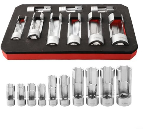 HEIBTENY 9-teiliges Set Diesel Injektor Auszieher Injektionsabzieher Werkzeug Set Einspritzdüsen Injektoren Abzieher 1/4-Zoll-, 3/8-Zoll- und 1/2-Zoll-Schraubendrehern