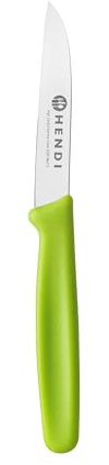 HENDI Couteau éplucheur, lame droite, couteau bec d'oiseau, couteau d'office, couteau de cuisine pour éplucher les fruits et légumes, couteau tournant, 180x19x(H)9mm, inox, polypropylène, vert