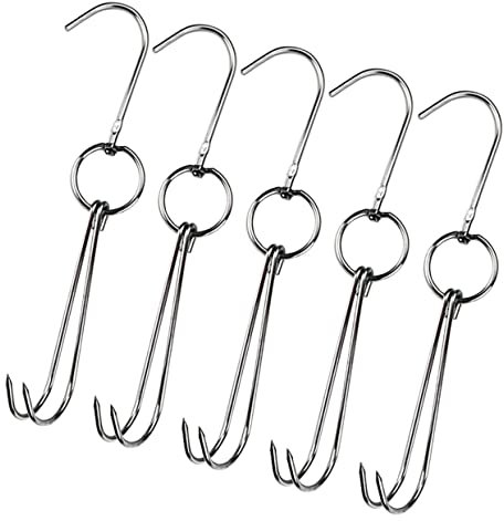 OKUMEYR Lot De 5 De Suspension Pour Viande Volaille En Acier Inoxydable Pour Barbecue