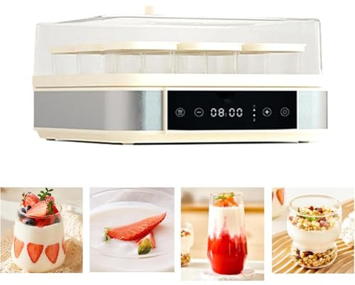 SAYEYBU MáQuina AutomáTica para Hacer Yogur PequeñO, Recipiente para Hacer Yogur Casero, MáQuina De FermentacióN De Yogur Y Natto, para Yogur, Masa Y Natto,Blanca