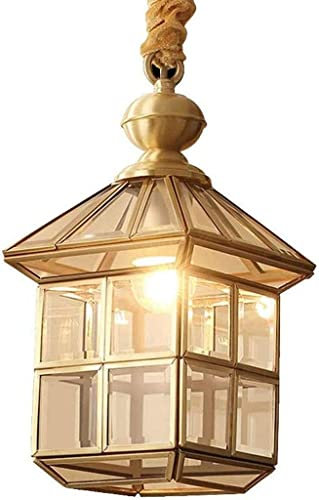 Chandeliers, All-Copper Transparent, Frosted Glass Balcony Chandeliers American-Style Minimalist Aisle Lights Corridor Lights Single-Headed Arch Foyer Lights Entry Porch Lights European-Style Lamps(C