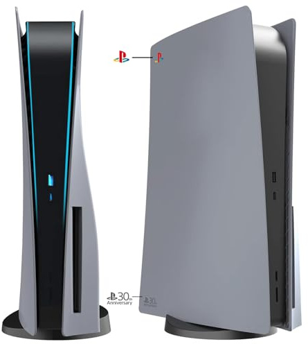 ElitePlay Placas frontales grises del 30º aniversario para PS5 Disc Edition, cubierta de reemplazo para PS5 Disc Edition