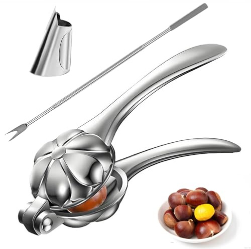 Chestnut Cutter Tool Chestnut Peeler Aluminum Alloy Chestnut Opener Chestnut Cracker Quick Clip Chestnut Sheath Cutter Nut Cracker Sheller Kitchen Tool Machine 304 Stainless Steel Blade
