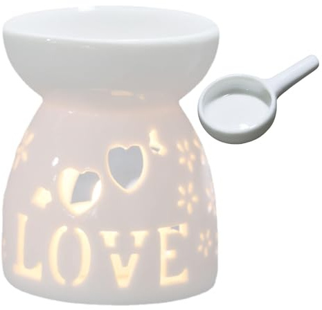 Quemador De Cera para Derretir, Quemador De Vela De Té De Cerámica De 50 Ml, Quemador De Aceite Perfumado Hueco, Portavelas Candelita, Estufa De Aromaterapia para Meditación Y Relajación