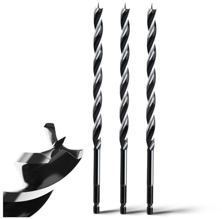 3 punte per legno, 6 x 230 mm, per legno tenero, legno duro con punta di centraggio e codolo E 6.35