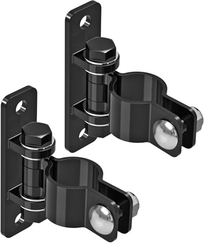 Insaga Torscharniere, robuster Karbonstahl, abnehmbare Bolzen zur Wandmontage, passend für Rohre/Pfosten mit 1-5/8 Zoll Außendurchmesser für Bauernhof, Zauntor (2er-Pack, schwarz)