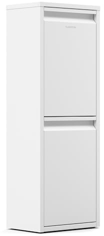 Klarstein Dual Compartment Mülleimer 2 Fächer - 36 L Mülltrennsystem, Edelstahl, Wandmontage, Kompakt & Platzsparend, Separate Türen, Weiß