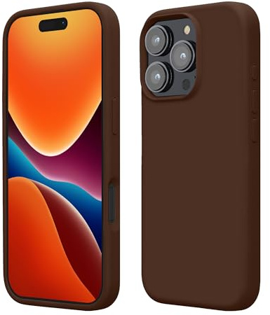 kwmobile Fodral kompatibelt med Apple iPhone 16 Pro, TPU-silikonfodral med mjuk yta (chokladbrun (Chocolate))