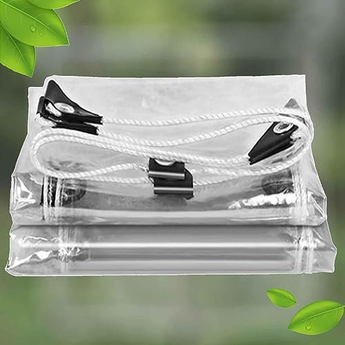 Bâche transparente renforcée robuste avec œillets, 2 x 2,5 m, haute densité, résistante aux déchirures, personnalisable pour serre, abri de compagnie, toit transparent, 3 x 3,5 m