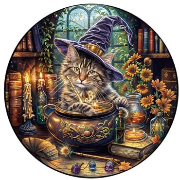 KaayeeWood Holzpuzzle Erwachsene,280 Teile Magische Katze Holz Puzzle,Einzigartige Wooden Puzzle Mit Box Aus Holz Geburtstagsgeschenk für Erwachsene und Kinder