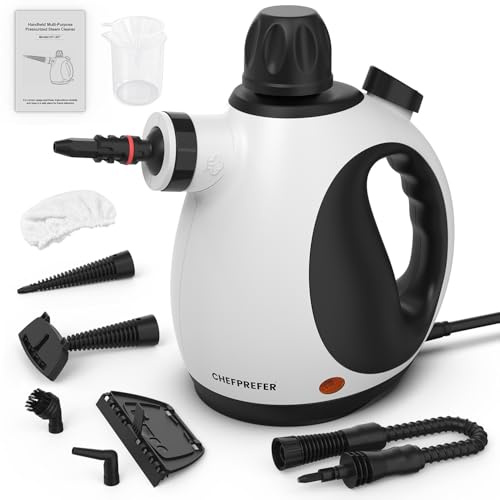 CHEFPREFER Limpiador de vapor de mano, limpiador de vapor de alta presión para el hogar, herramientas de limpieza multifuncionales para cocina, baño, sofá, coche. Vaporizador portátil que facilita las