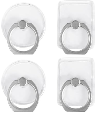 4-Piece Mobile Phone Ring Bracket, Portable Mobile Phone Accessories, Rotary Support Bracket, Acrylic Transparent Bracket.