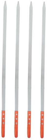 Toyvian 4pièces Lot De Brochettes Acier Inoxydable Pour Barbecue Piques Plats Résistants Chaleur