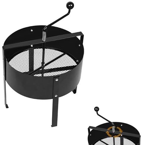 UISEBRT Gartensieb Erde Bodensieb aus Metall Handkurbelsieb Kompostsieb Sieb für Erde Steine Kompost Unkraut Sand, Ø40 cm Schwarz