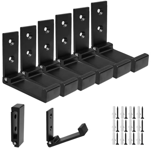 Storystore Klappbare Kleiderhaken, 6 Stück Wandhaken klappbar 90° Faltbare Garderobenhaken Kleiderhaken Klappbar, Wandhaken Zum Schrauben für Bad Küche Handtuch Jacke Handtuch Schlüssel Taschen Haken