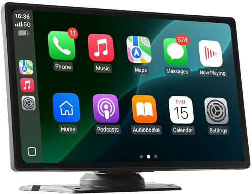 VEVOR Autoradio sans Fil, Écran Central Tactile HD 22,9 cm, Compatible avec Apple CarPlay et Android Auto, avec Caméra Avant et de Recul, Commande Vocale, Mirror Link, Bluetooth, Navigation GPS