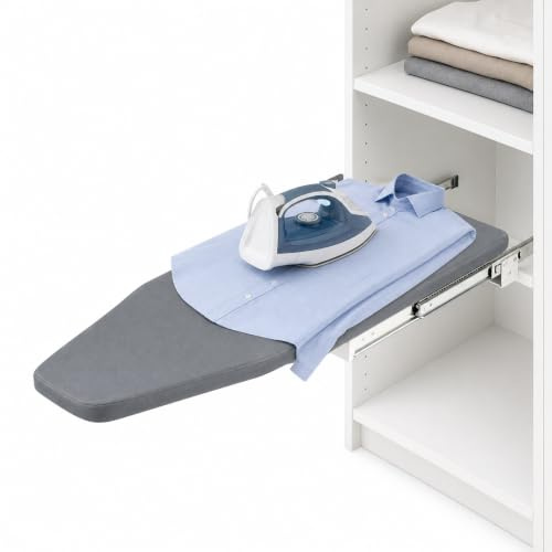 Tabla de planchar extensible giratoria de 180°, plegable, con plancha, para casa y lavandería