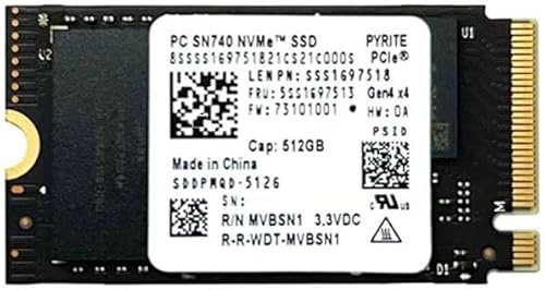 Lenovo Wstrn Dgitl SN740 SSD 512GB M.2 2242 42mm NVMe PCIe Gen4 x4 PC for Laptop, Internal Solid State Drive (OEM BULK) PN: SSS1697518