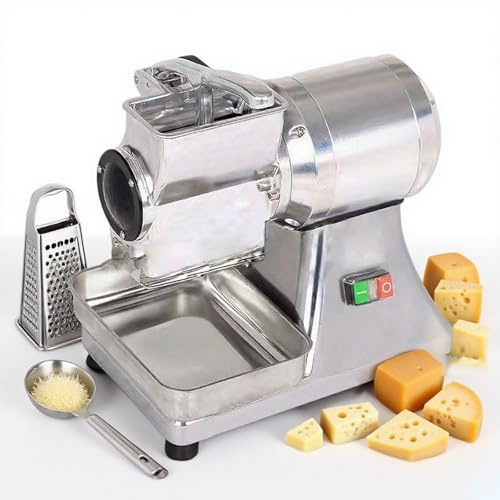 Dfdieratve Electric Cheese Grater, 550W Cheese Grinding Machine, Heavy Duty Stainless Steel Crushing Barrel Food Grinder, Commercial Pulverizer for Butter, Cheese & Hard Vegetables