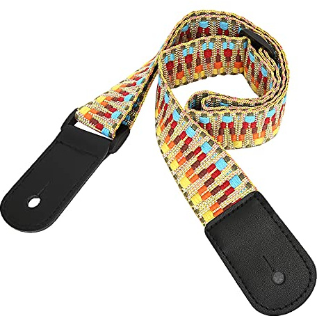 SPYMINNPOO Sangle D'épaule Réglable pour Guitare Hawaïenne Arc-en-ciel Exotique, Joli Style Bohème pour les Amateurs de ukulélé, Matériau en Nylon, Sangle de Guitare Hawaïenne à 4 Cordes pour Musicien