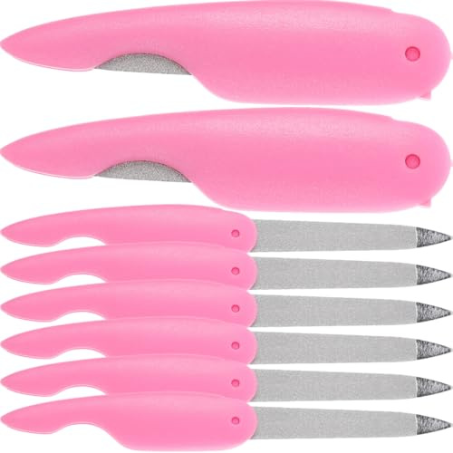 NUOBESTY Set da 8 Limette Unghie Pieghevoli in Metallo Superficie Abrasiva Doppia per Levigare e Modellare, Design Compatto per Uso Personale e Salone