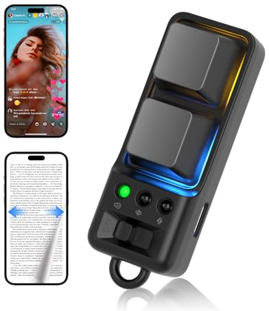 Bluetooth-Fernbedienung zum Scrollen und Umblättern – für TikTok/YouTube, Kindle APP & Kobo Books, Schwarz