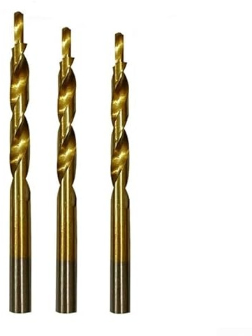 3-Pack Gold Step Drill Bits 4mm-10mm, for Pocket Hole Jig Master Woodworking Aluminum Plastic Profile HSS Coated Drill Bit Set