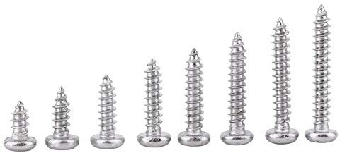 Schrauben, 200pcs M3 Edelstahl SS304 Schrauben Cross Drive Pan/Flachkopf selbstschneidenden Schrauben Sortiment mit Box für Maschinen-Holzbearbeitung Fastener(Pan Kopf)