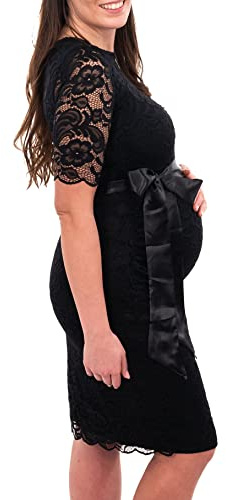 Herzmutter Umstandskleid festlich Schwangerschaft Spitze-Hochzeit 6200 | Schwangerschaftskleid elegant besondere Anlässe kurzarm