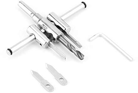 Wifehelper Einstellbare Bohrer, 30-120mm Kreis Alloy Steel Bohrer Kit Schneidwerkzeug mit Spiralbohrer die Holzbearbeitung