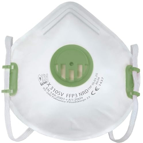 FFP3 NR D respiratore Oxyline X 310 SV semimaschera maschera antipolvere maschera antipolvere con valvola - prodotto nell'UE - 10 pezzi