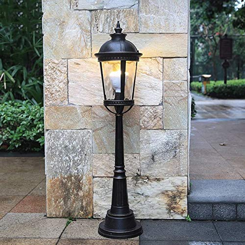 SLRMKK Farola para Exteriores, Vidrio Europeo Iluminación para Exteriores Luminaria para jardín Lámparas para césped Moderno Estilo Victoria Aluminio Antióxido Impermeable Lámpara de pie Pilar Bolard