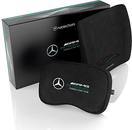 Noblechairs Mercedes-AMG Petronas F1 Edition Silla Gaming, Negro | Silla gaming ergonómica edición Mercedes-AMG Petronas F1, tapizada en cuero PU, cojín lumbar y cervical, reclinable