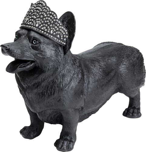 Kare Design Deko Figur Royal Standing Corgi Schwarz, Accessoire, handbemalt, handgearbeitet, Tierfigur, Artikelhöhe 52cm