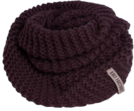 KNIT FACTORY - Alex Loop Schal - Schlauchschal - Winterschal - Rundschal - Herrenschal - Damenschal - Wollschal - Grob gestrickten Rippenmuster - Für Damen und Herren