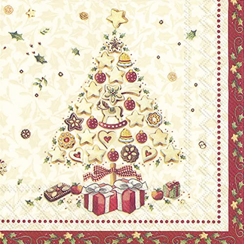 IHR Ideal Home Range - Papierservietten Weihnachtsbäckerei Baum (V&B) 20 Stk. Lunch-Servietten
