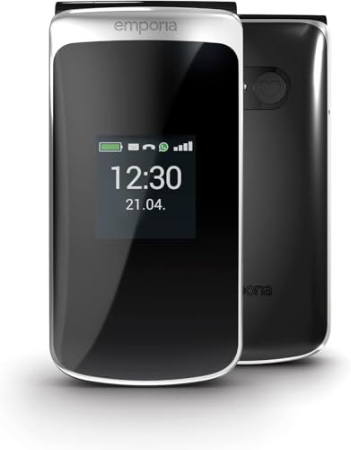 Emporia TOUCHsmart.2 - New Edition, Telefono cellulare 4G per Anziani, tasto dedicato per WhatsApp e app di messagistica, Volume alto, Display 3.25 a colori, Basetta di ricarica, Nero (Italia)