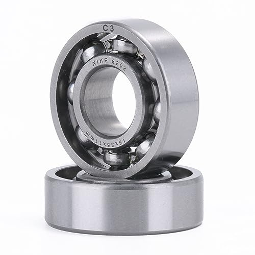 XiKe 2 Stück 6202 C3 Kugellager 15x35x11mm, Offene - Lagerstahl, Ideal für Automobil, Industriemaschinen, Landtechnik, Elektrowerkzeuge usw.