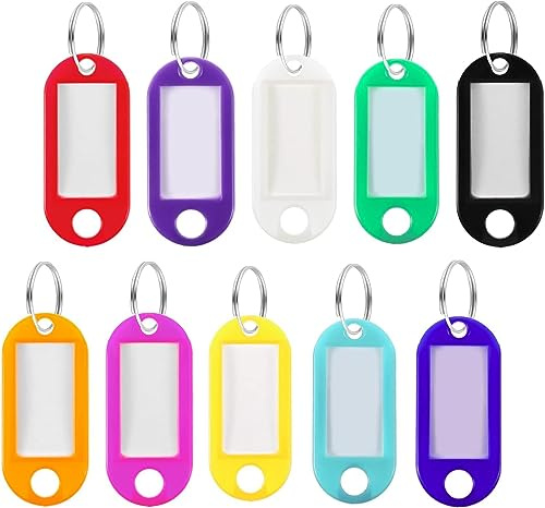 DERAYEE 50pcs Porte Clef en Plastique PP Clés USB Porte Clé d’Étiquettes