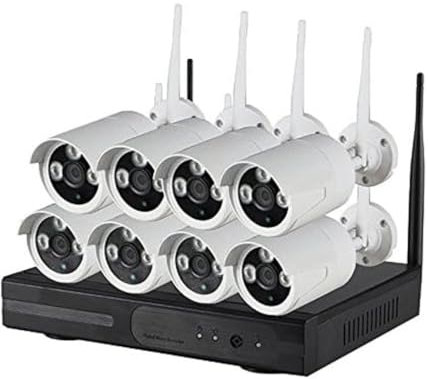 OISE ART STORE Trade Shop - Kit Videosorveglianza Ip Wireless Nvr 8 Canali 8 Telecamere Ip Full HD WiFi