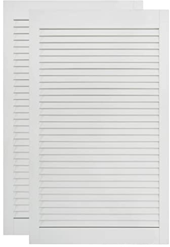 vidaXL - Lamellentüren 2 Stk. Massivholz Kiefer Weiß 99,3x49,4 cm