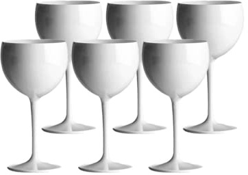 SPARKLERS CLUB Verre Piscine Incassable 40 cl San Blanc Lot de 6 | SAN Incassable, Made in France, 40 cl Contenance, Hauteur 18,5 cm, 100 g Ultraléger, Sans BPA, Lave-Vaisselle 350 Cycles