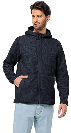 Jack Wolfskin Herren Tannenspur Hooded Jkt M Fleece Jacke, Night Blue, L EU