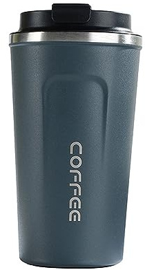 ERBO Kaffeebecher to go, Thermobecher Edelsthal, Auslaufsicher Kaffeetasse | Kaffeebecher mit Deckel, Kaffeetasse Thermobecher für Unterwegs Umweltfreundlich, Blau 510ml