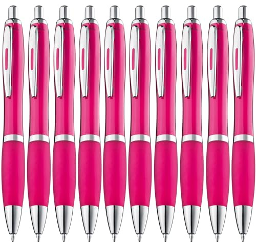 ZENSCRIBE Ergonomisk kulspetspenna, set med 10 stycken, premium hög kvalitet, halkfri Kulli för enkel och mjuk skrivning, blågnande rosa